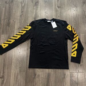 Off-White Black Shirt with Yellow Accents
